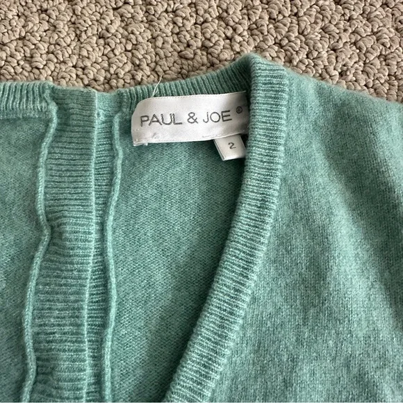Paul & Joe V-Neck Mint Green cashmere Sweater - Picture 4 of 5